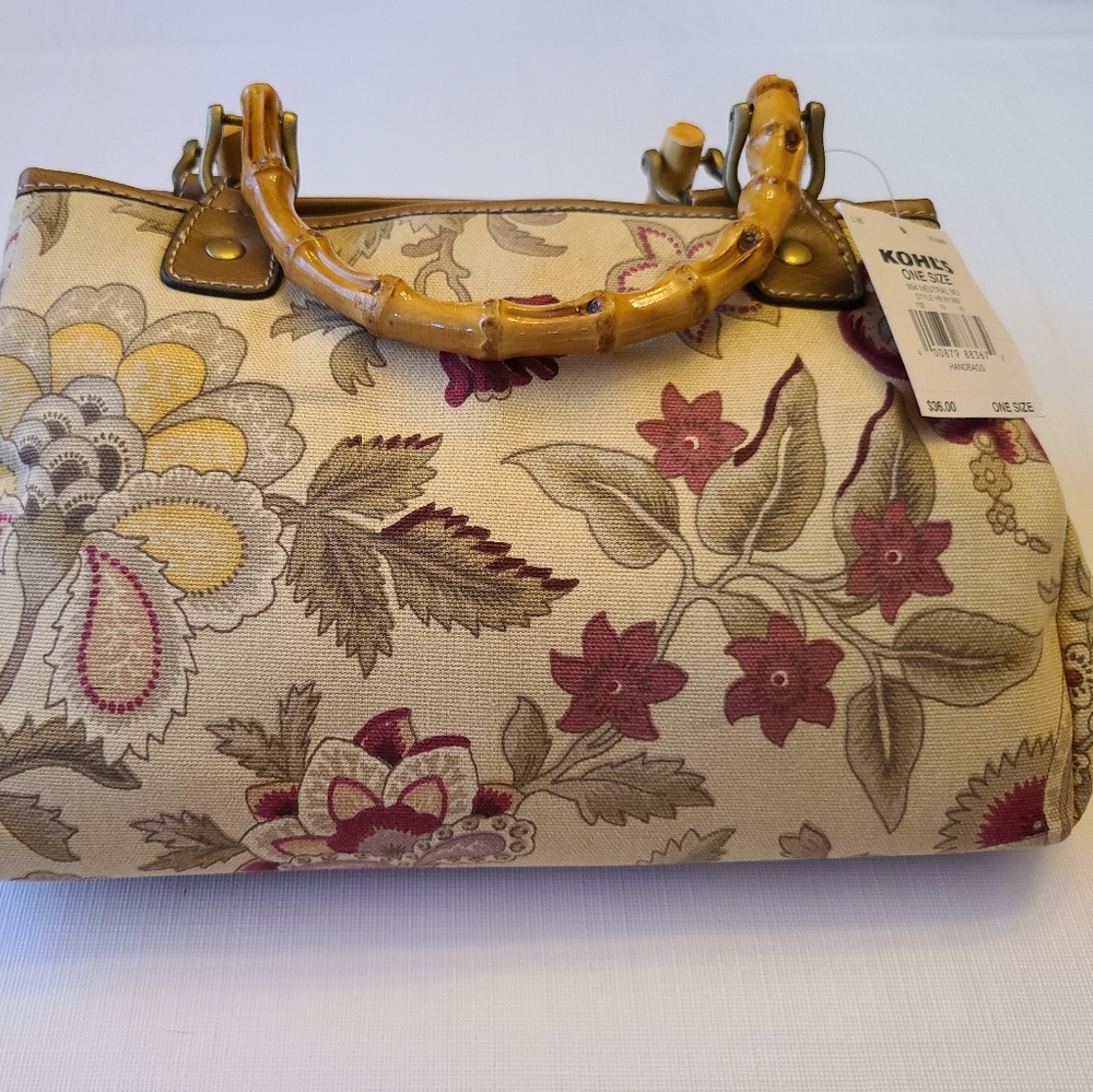 NEW Croft and Barrow Handbag Beige with Handles